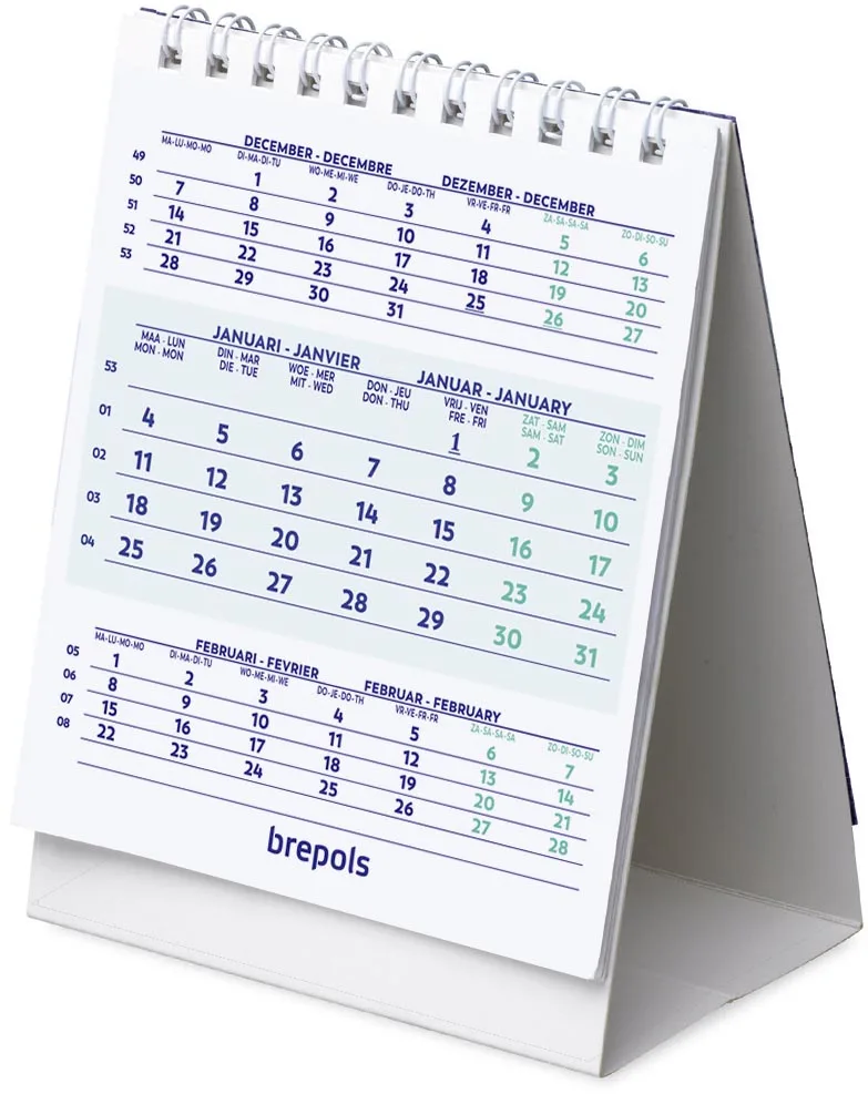 bureaukalender, staand, 2027 by Brepols – product photo