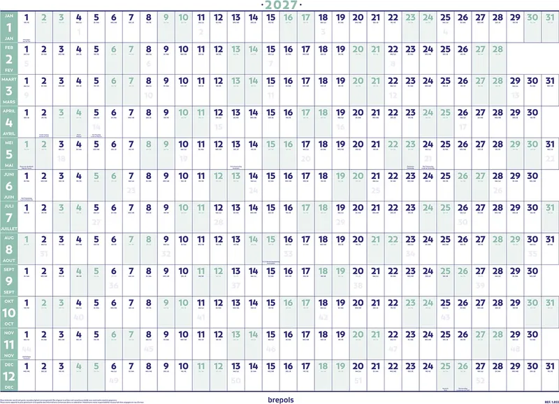 jaarplanner 2027, ft 59 x 82 cm van Brepols – productfoto