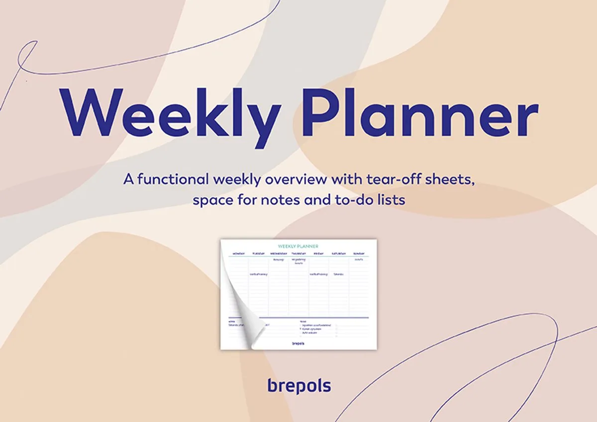 Weekly Planner [1.890] - Ongedateerd - Engels - 29.7 x 21 cm fra Brepols i Brun – produktbillede