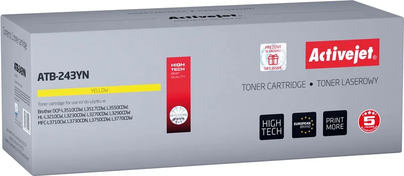 ActiveJet ATB-243YN Toner voor Brother-printer; Brother TN-243Y-vervanging; Opperste; 1000 pagina's; geel. de Brother en Bleu – photo produit