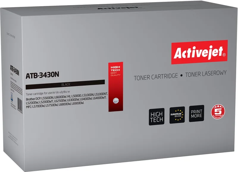 ActiveJet ATB-3430N Toner voor Brother-printer; Brother TN-3430 vervanging; Opperste; 3000 pagina's; by Brother in Black – product photo