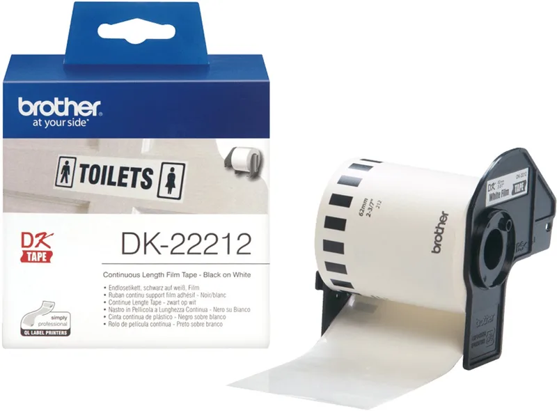 Continuous Film Tape Brother DK22212 Black/White de Brother en Blanc – photo produit