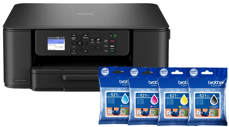 DCP-J1310DW + 1 set extra cartridges fra Brother – produktbillede