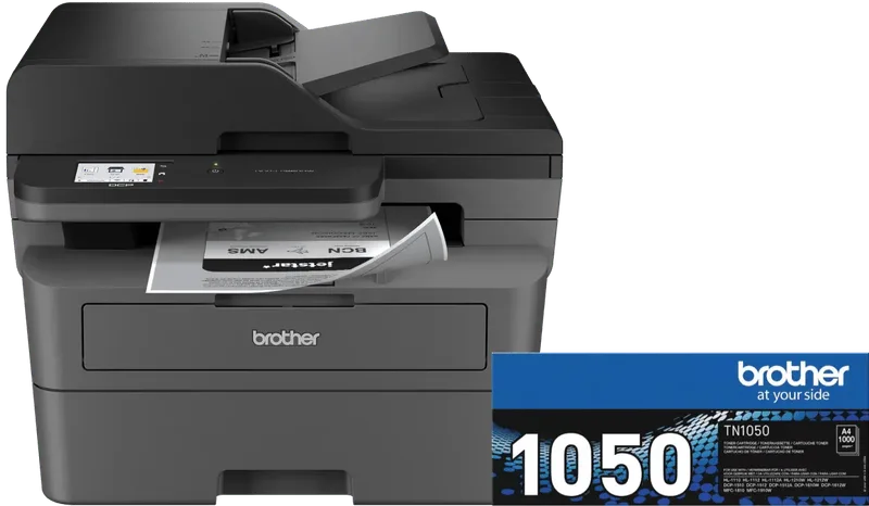 DCP-L2660DW + 1 extra zwarte toner fra Brother – produktbillede