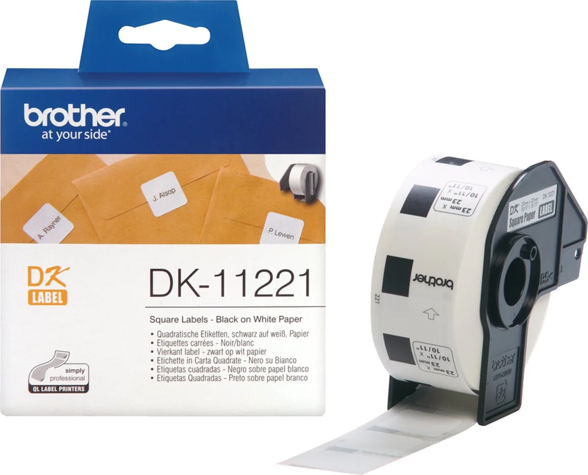 DK-11221 - Label van Brother in Zwart op wit – productfoto