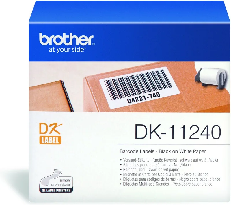 DK-11240 Die-Cut label: 102x51mm - Barcode label - (600 labels/roll) only for the QL-1050(N) de Brother en Blanc – photo produit