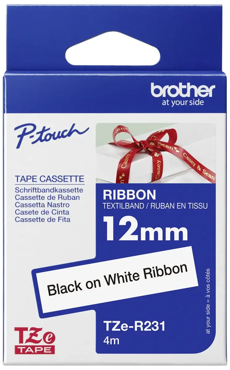 Etiketten Brother TZe TZe-R231 Bandfarbe: Weiß Schriftfarbe:Schwarz 12 mm 4 m by Brother – product photo