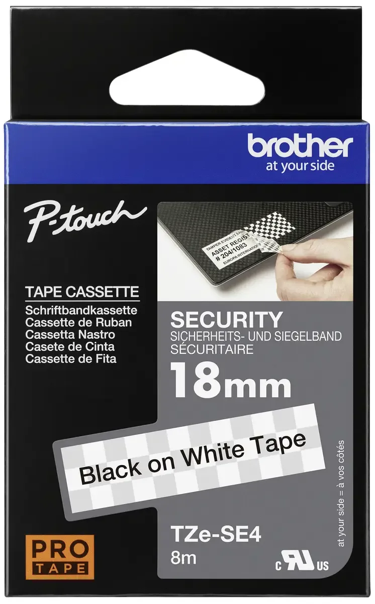Etiketten Brother TZe TZe-SE4 Bandfarbe: Weiß Schriftfarbe:Schwarz 18 mm 8 m by Brother – product photo