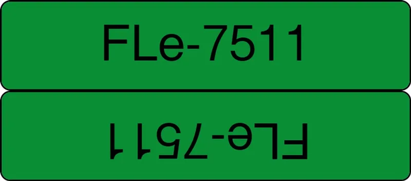 FLe-7511 Labeltape gelamineerde kabeletiketten Tapekleur: Groen Tekstkleur: Zwart by Brother in Zwart op groen – product photo