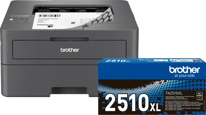 HL-L2400DWE + 1 extra zwarte XL toner von Brother – Produktfoto