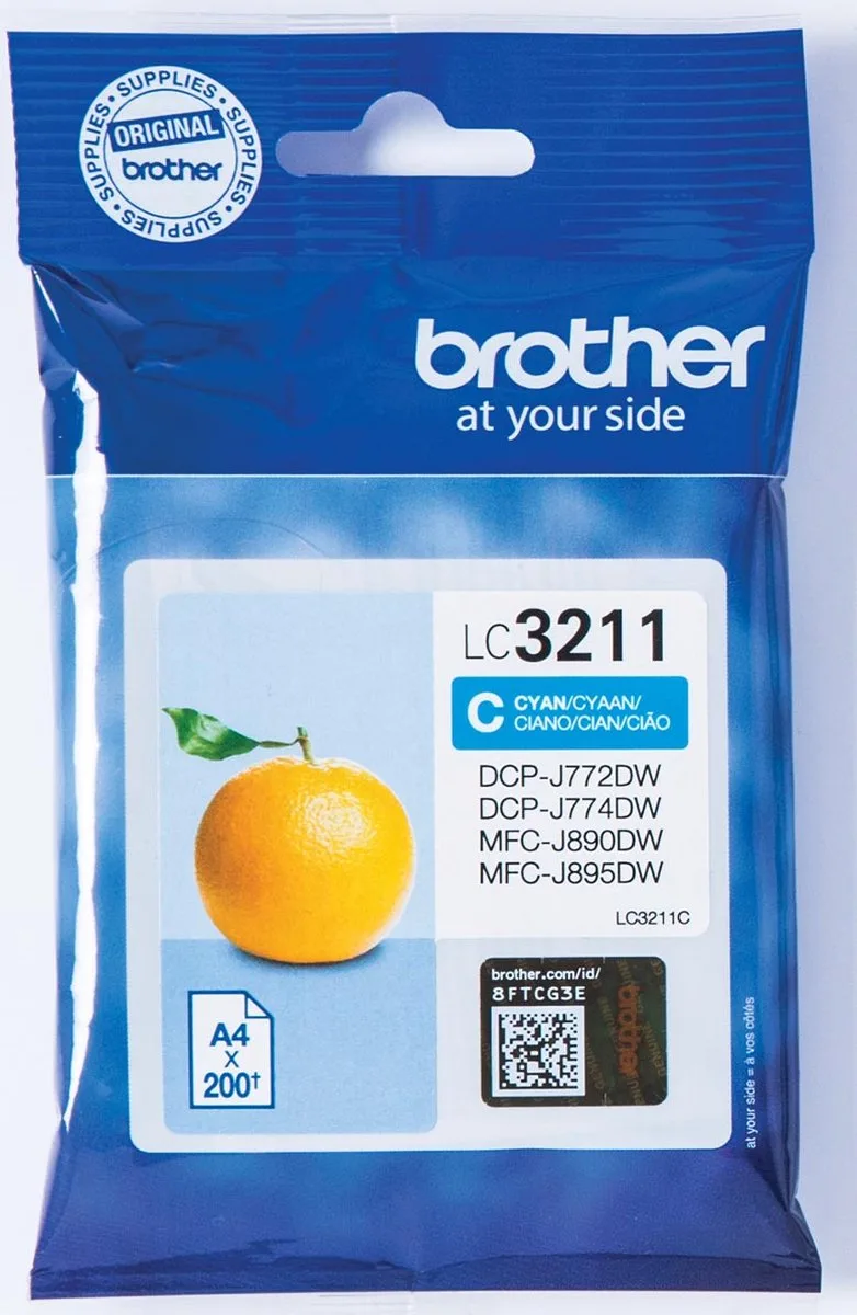 inktcartridge, 200 pagina's, OEM LC-3211C, 5 stuks de Brother en Cyaan – photo produit