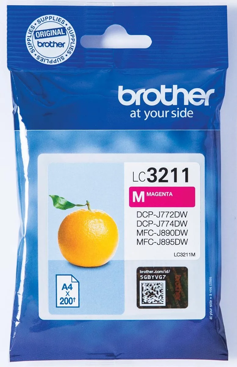 inktcartridge, 200 pagina's, OEM LC-3211M, 5 stuks by Brother in Magenta – product photo