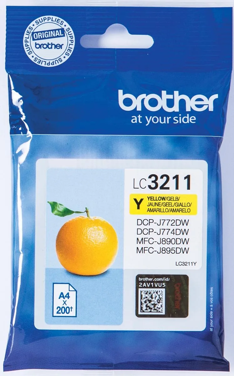 inktcartridge, 200 pagina's, OEM LC-3211Y, 5 stuks de Brother en Jaune – photo produit