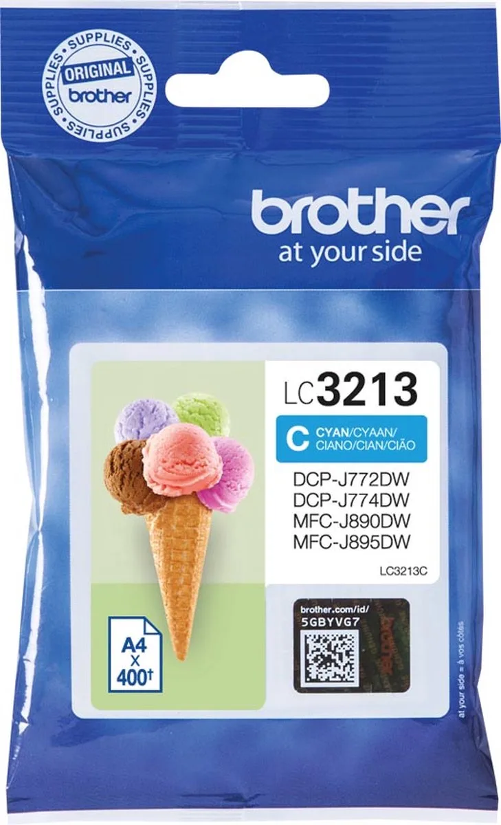 inktcartridge, 400 pagina's, OEM LC-3213C, 5 stuks von Brother in Cyaan – Produktfoto
