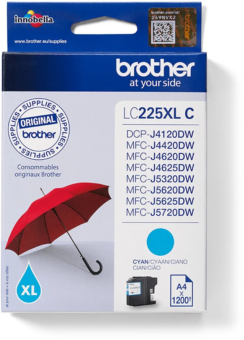 Inktcartridge brother lc-225xlc | 1 stuk | 5 stuks de Brother en Bleu – photo produit