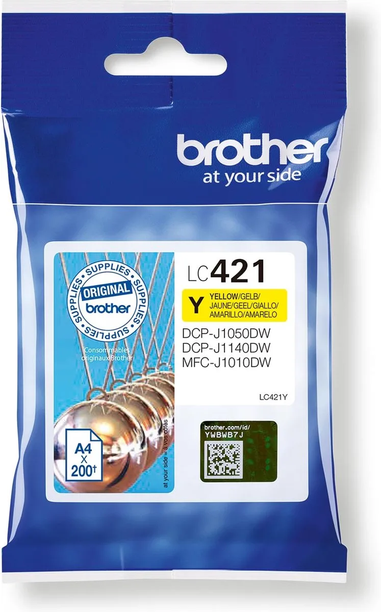 Inktcartridge brother lc-421y | 1 stuk | 5 stuks by Brother in Yellow – product photo