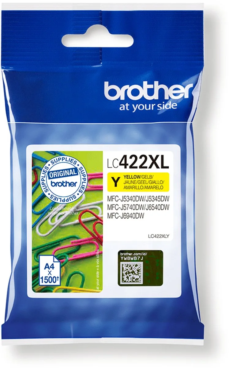INKTPATROON LC422XLY van Brother in Geel – productfoto 1 van 2