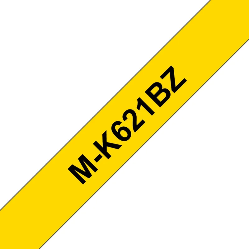 Labeltape Brother M M-K 621 Tapekleur: Geel Tekstkleur:Zwart 9 mm 8 m de Brother en GeelZwart – photo produit