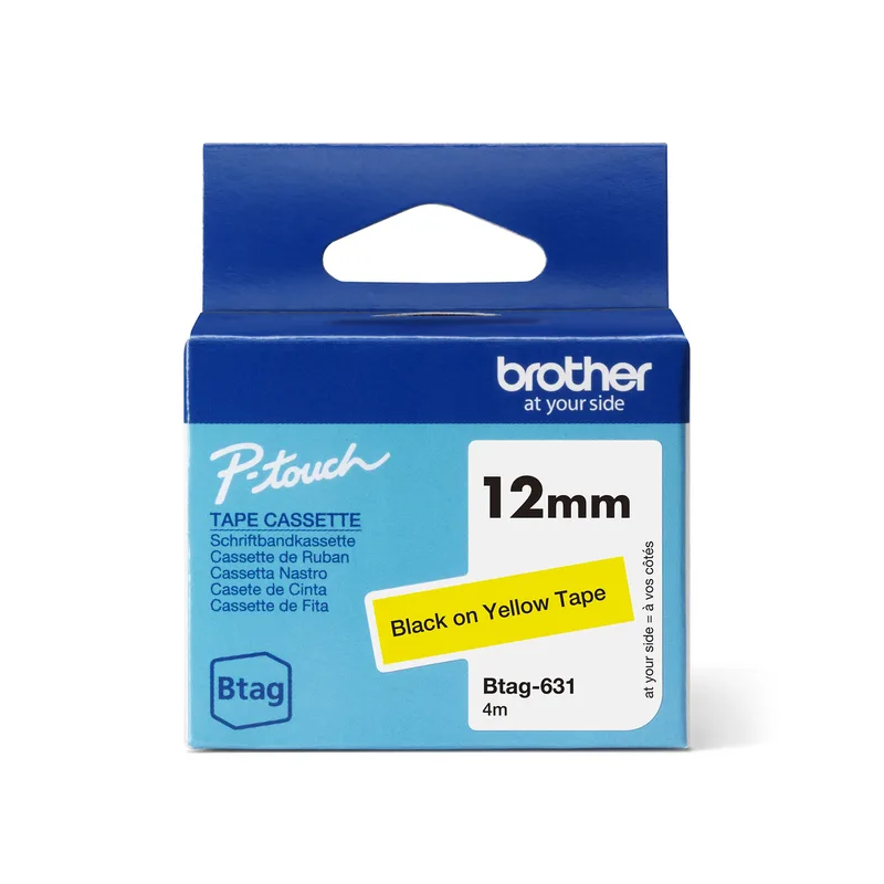 Labeltape brother ptouch btag631 12mm geel | 6 stuks by Brother – product photo