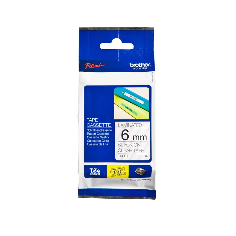 Labeltape brother ptouch tze111 6mm transparant | 25 stuks by Brother – product photo