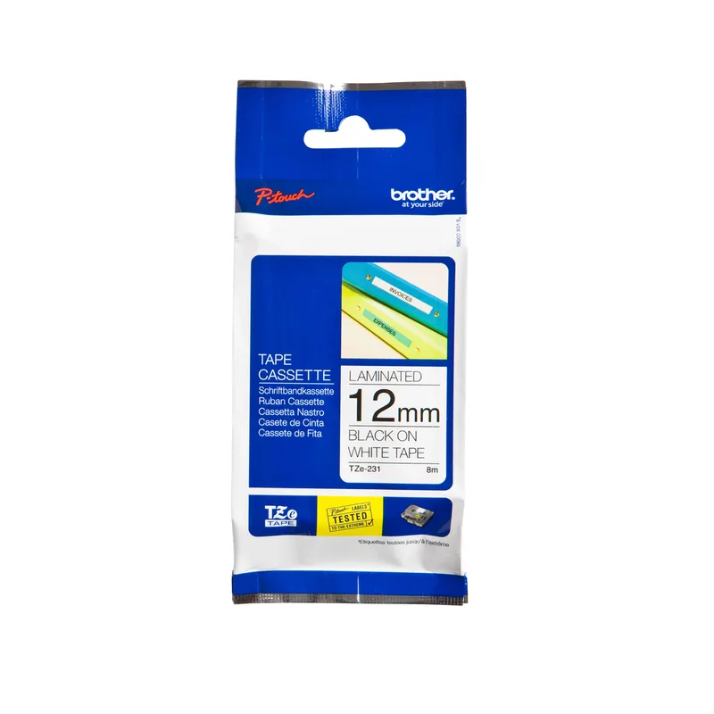Labeltape brother ptouch tze231 12mm wit | 25 stuks von Brother – Produktfoto