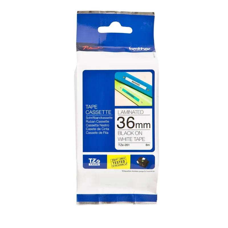 Labeltape brother ptouch tze261 36mm wit | 5 stuks von Brother – Produktfoto