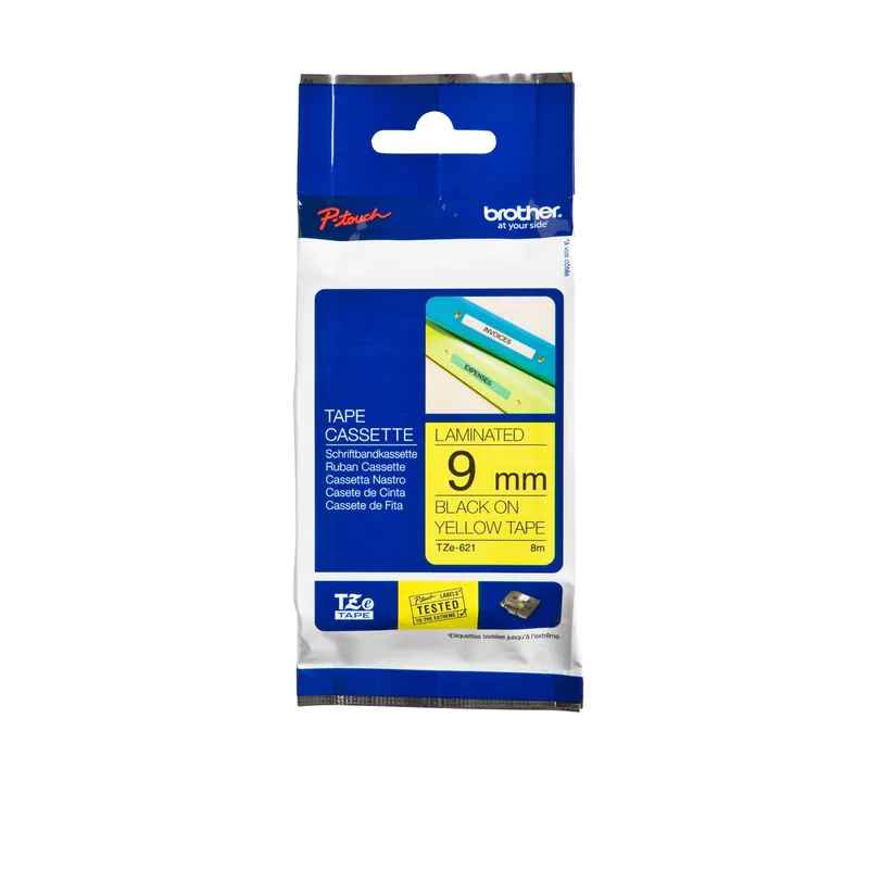 Labeltape brother ptouch tze621 9mm geel | 25 stuks de Brother – photo produit