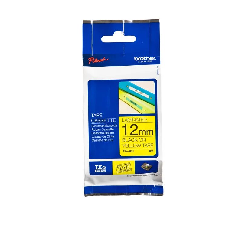Labeltape brother ptouch tze631 12mm geel | 25 stuks de Brother – photo produit