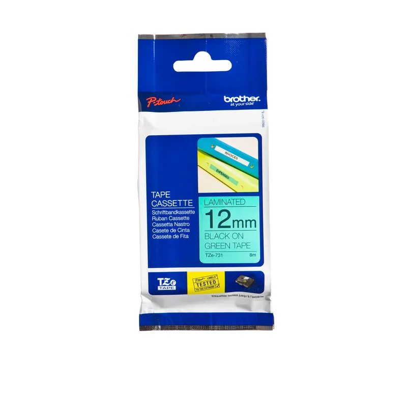 Labeltape brother ptouch tze731 12mm groen | 25 stuks by Brother – product photo
