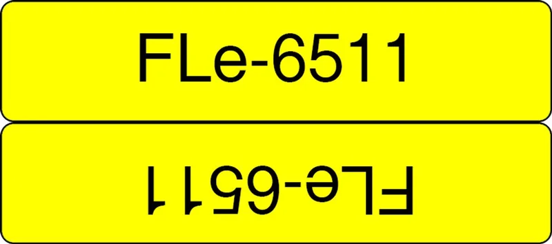 Labeltape gelamineerde kabeletiketten Brother FLe FLe-6511 Tapekleur: Geel Tekstkleur:Zwart by Brother in Kleurloos – product photo