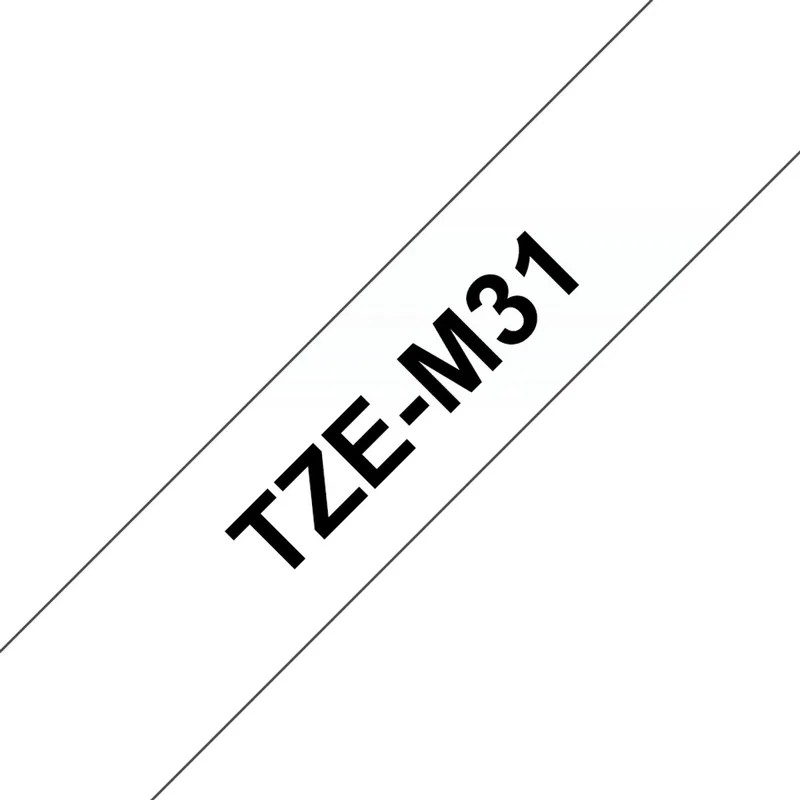 Labeltape mat Brother TZe, TZ TZe-M31 Tapekleur: (mat) Tekstkleur:Zwart 12 mm 8 m de Brother en Transparent – photo produit