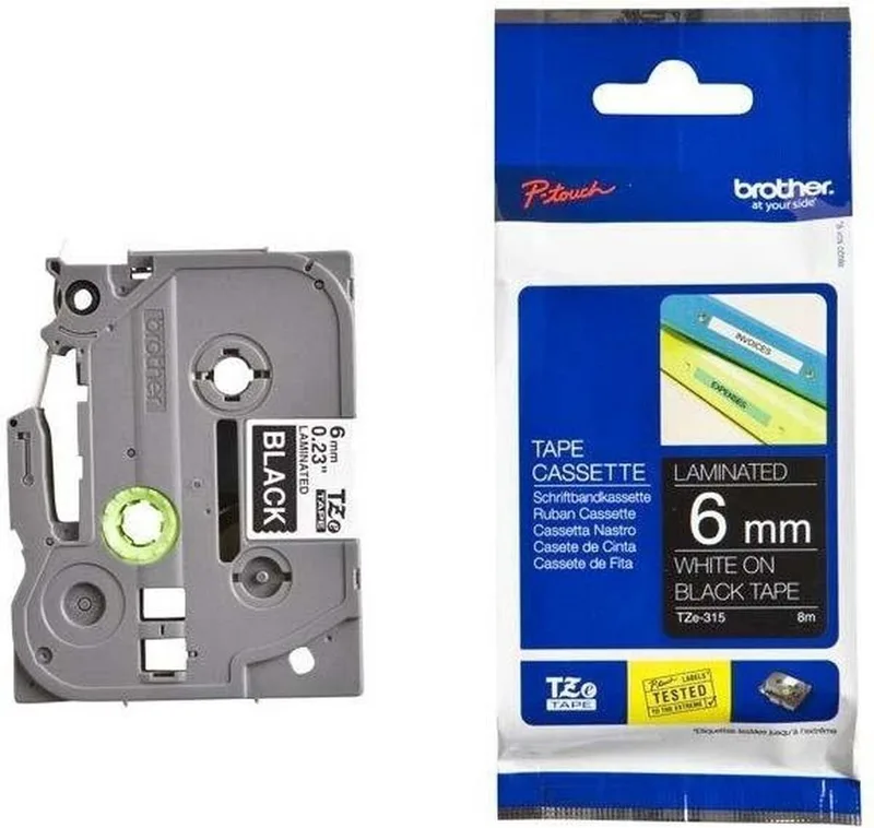 Laminated Brother TZE315 Black Grey by Brother in Tape – product photo