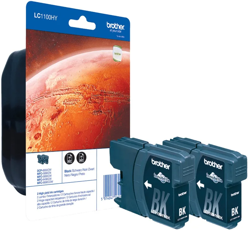 LC-1100HYBK - 2-pack - Inktcartridge Hoge Capaciteit de Brother en Noir – photo produit
