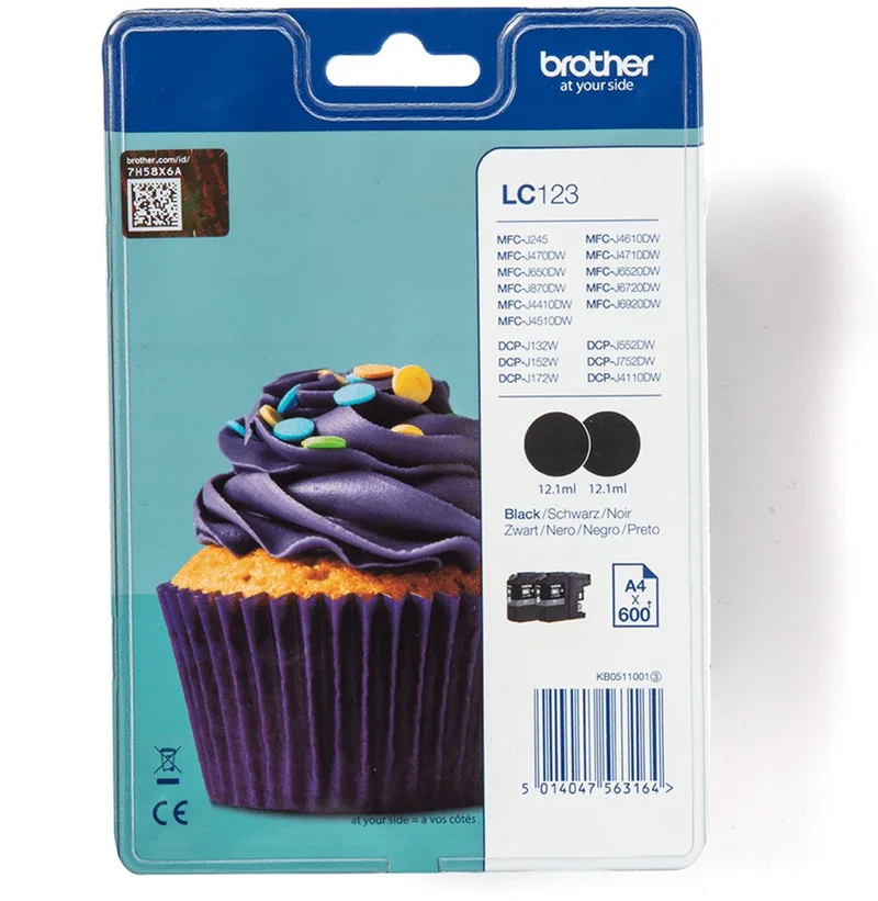 LC-123BKBP - Inktcartridge fra Brother i Sort – produktbillede