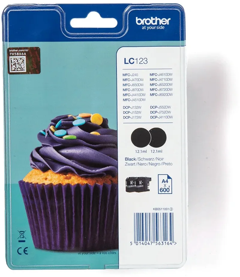 LC-123BKBP2 - Inktcartridge / 2-pack von Brother in Schwarz – Produktfoto
