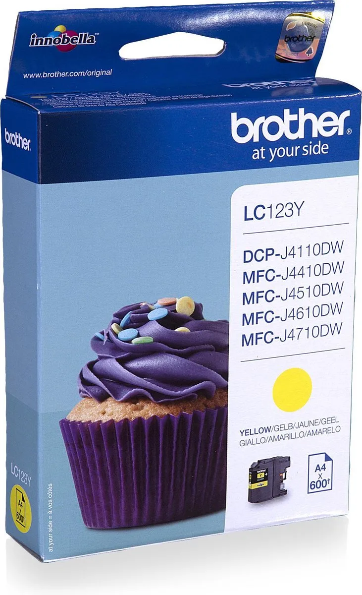 LC-123Y - Inktcartridge fra Brother i Gul – produktbillede