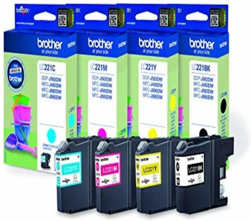 LC-221BKCMY - Inktcartridge / Geel / Magenta / Cyaan by Brother in Black – product photo