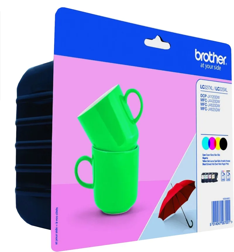 LC-227XLVALBP inktcartridge / Multipack von Brother in Schwarz, Cyan, Magenta, Gelb – Produktfoto