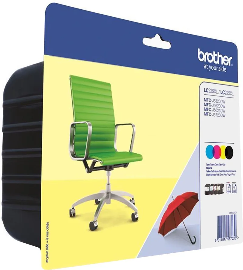 LC-229XL - Inktcartridge / Zwart / Cyaan / Magenta / Geel de Brother en Noir – photo produit