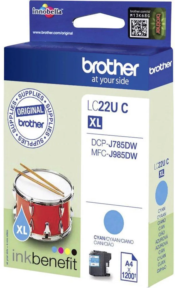 LC-22UC - Inktcartridge fra Brother i Cyaan – produktbillede