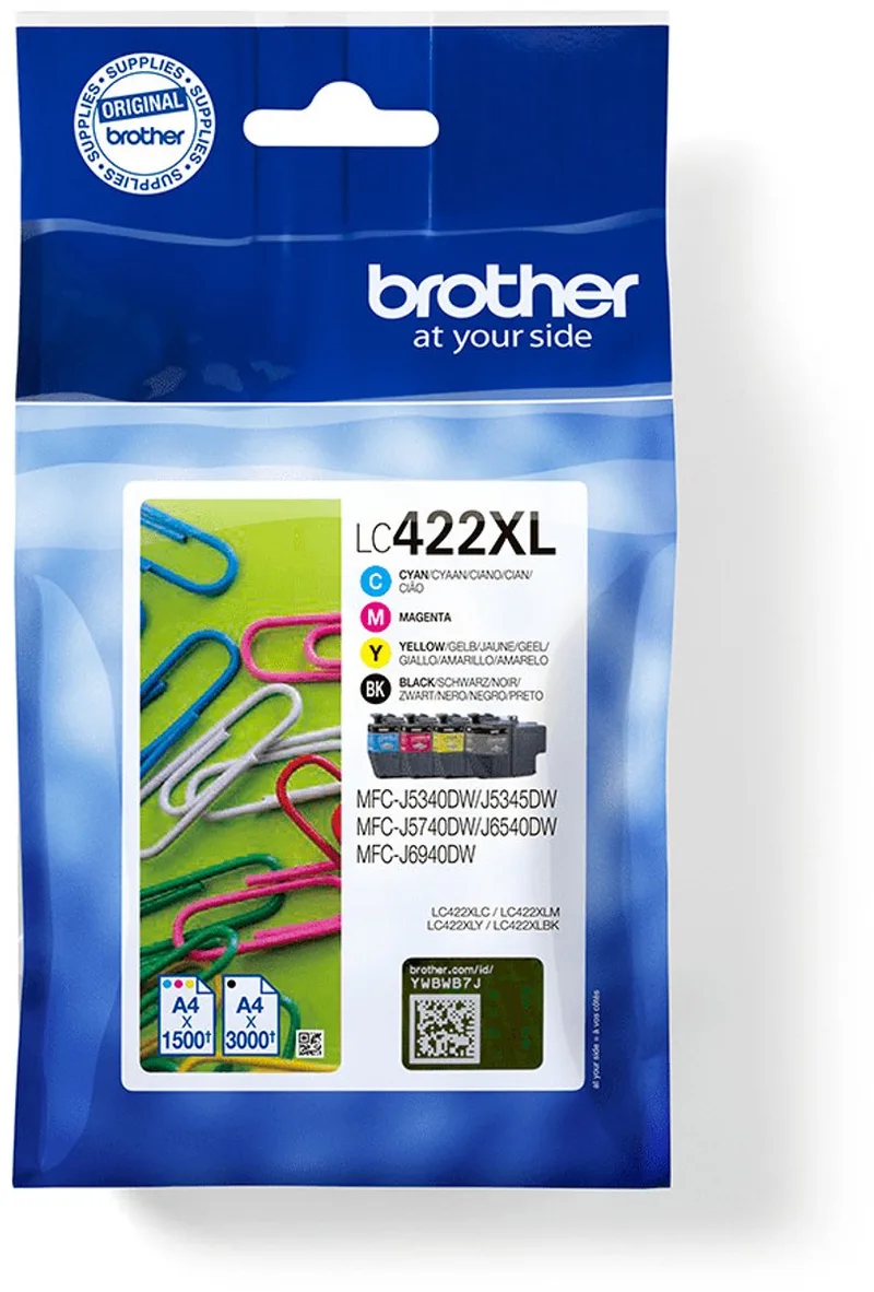 LC-422XLVAL - Originele Cartridge - Hoge capaciteit - Zwart, Cyaan, Magenta, Geel de Brother en Kleur – photo produit