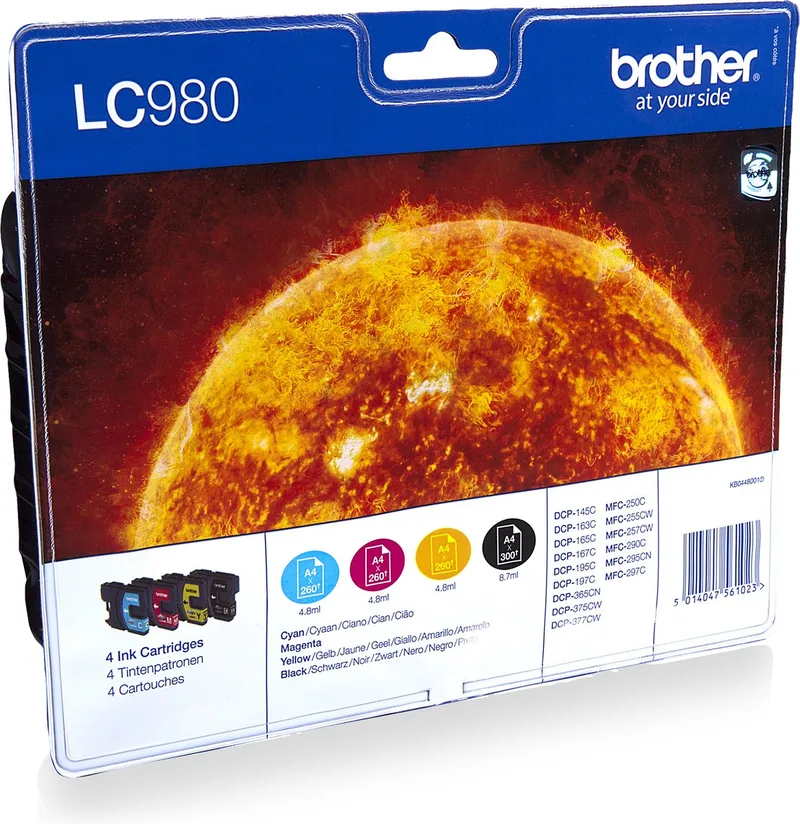 LC-980VALBP - Inktcartridges / Cyaan / Magenta / Geel de Brother en Noir – photo produit