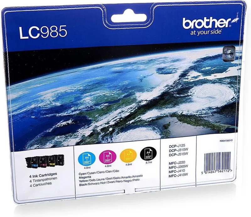LC-985VALBP - Inktcartridge / Zwart / Geel / Cyaan / Magenta de Brother en 4-kleuren – photo produit
