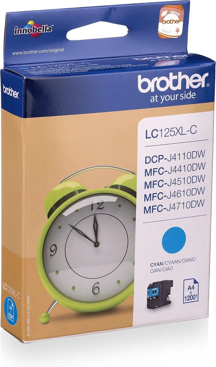 LC125XLC - Inktcartridge - Hoge Capaciteit de Brother en Cyaan – photo produit