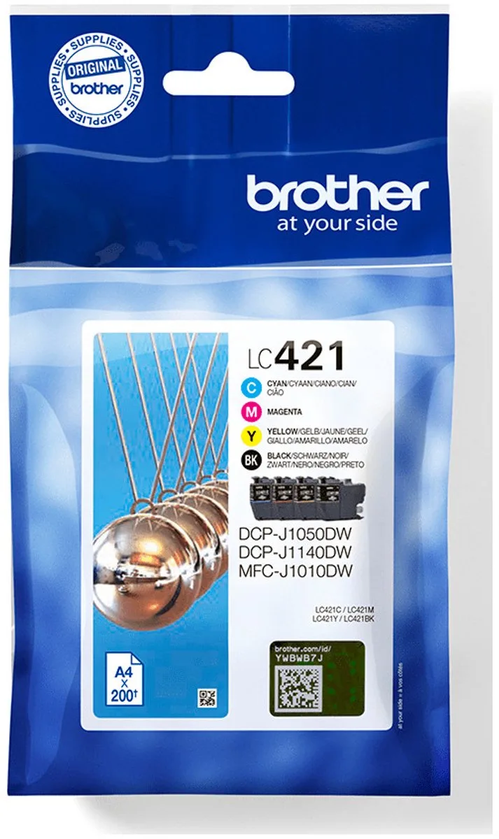 LC421VALDR inktcartridge 4 stuk(s) Origineel Zwart, Cyaan, Magenta, Geel by Brother in Black, Cyaan, Magenta, Yellow – product photo