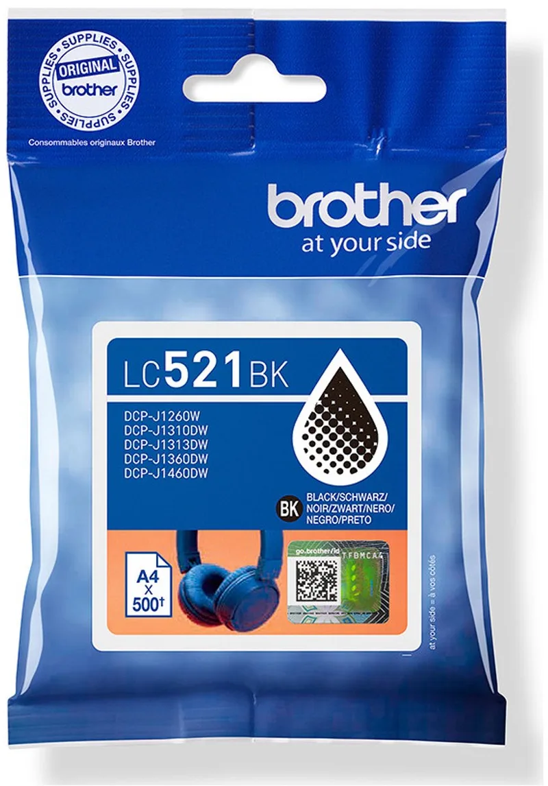 LC521BK inktcartridge 1 stuk(s) Origineel de Brother en Noir – photo produit
