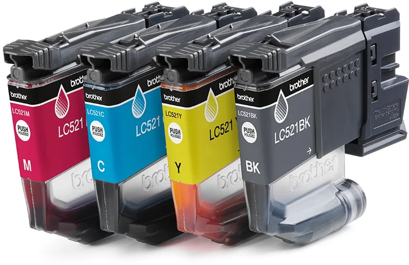 LC521VAL inktcartridge 4 stuk(s) Origineel Zwart, Cyaan, Magenta, Geel by Brother in Black, Cyaan, Magenta, Yellow – product photo