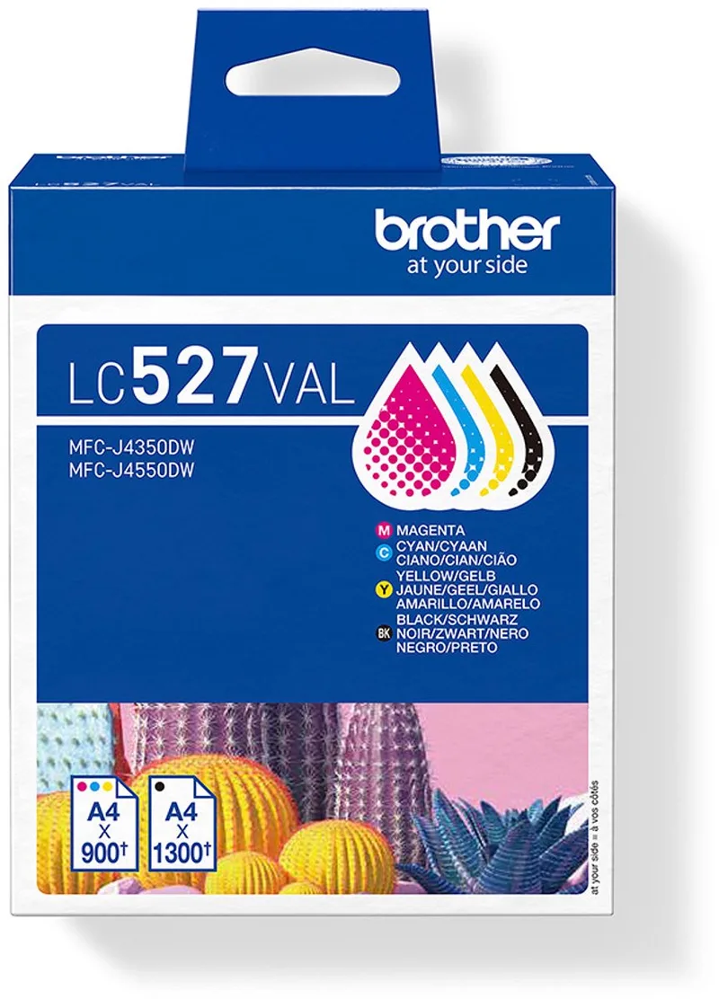 LC527VAL inktcartridge 4 stuk(s) Origineel Zwart, Cyaan, Magenta, Geel de Brother en Noir, Cyaan, Magenta, Jaune – photo produit