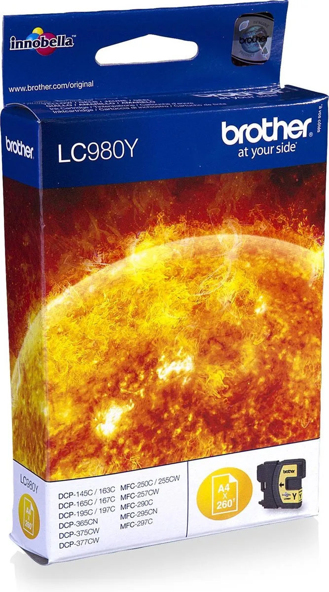 LC980Y - Inktcartridge / Yellow fra Brother i Gul – produktbillede