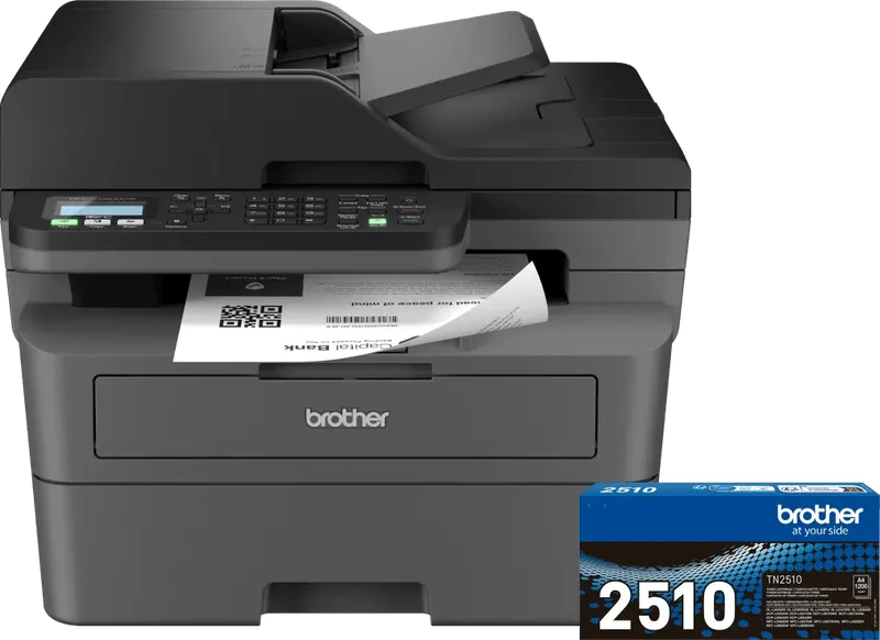 MFC-L2800DW + 1 extra zwarte toner van Brother – productfoto